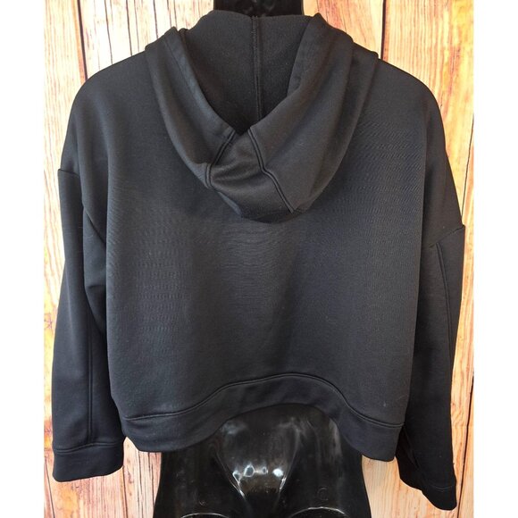 Under Armour Womens Black Loose Fit Cropped Hoodie Large - Picture 2 of 8